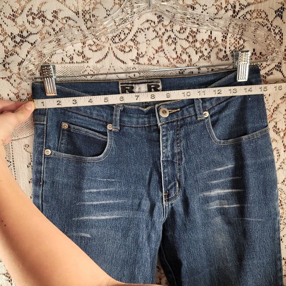 RAVE R4R JEANS Medium to Dark Wash Junior's Stretch Bootcut Denim Jeans | 11 - Picture 5 of 7